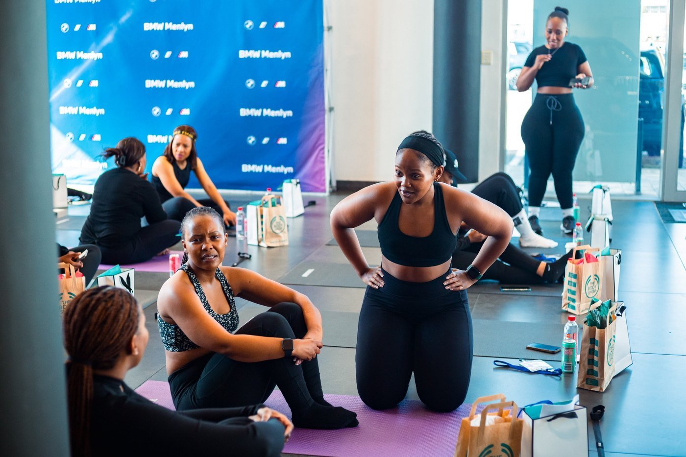 Guests taking part in a guided wellness session