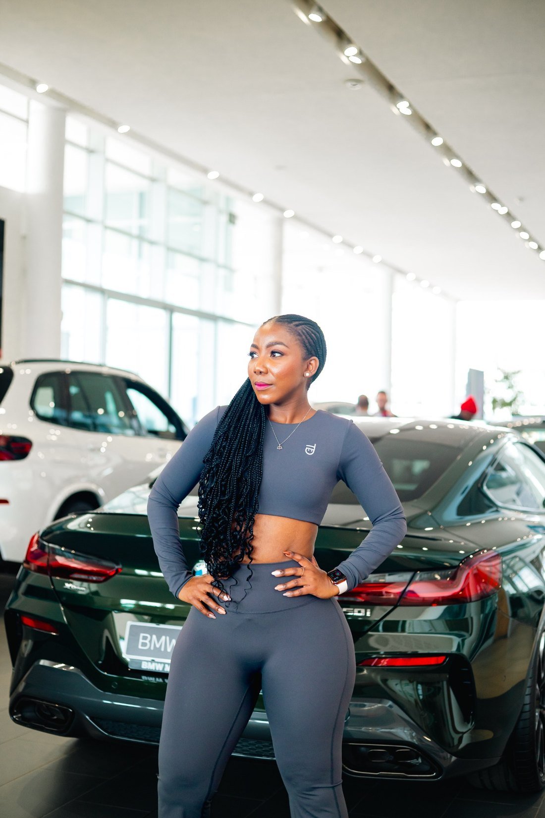 Wellness professional photographed inside the BMW Menlyn showroom